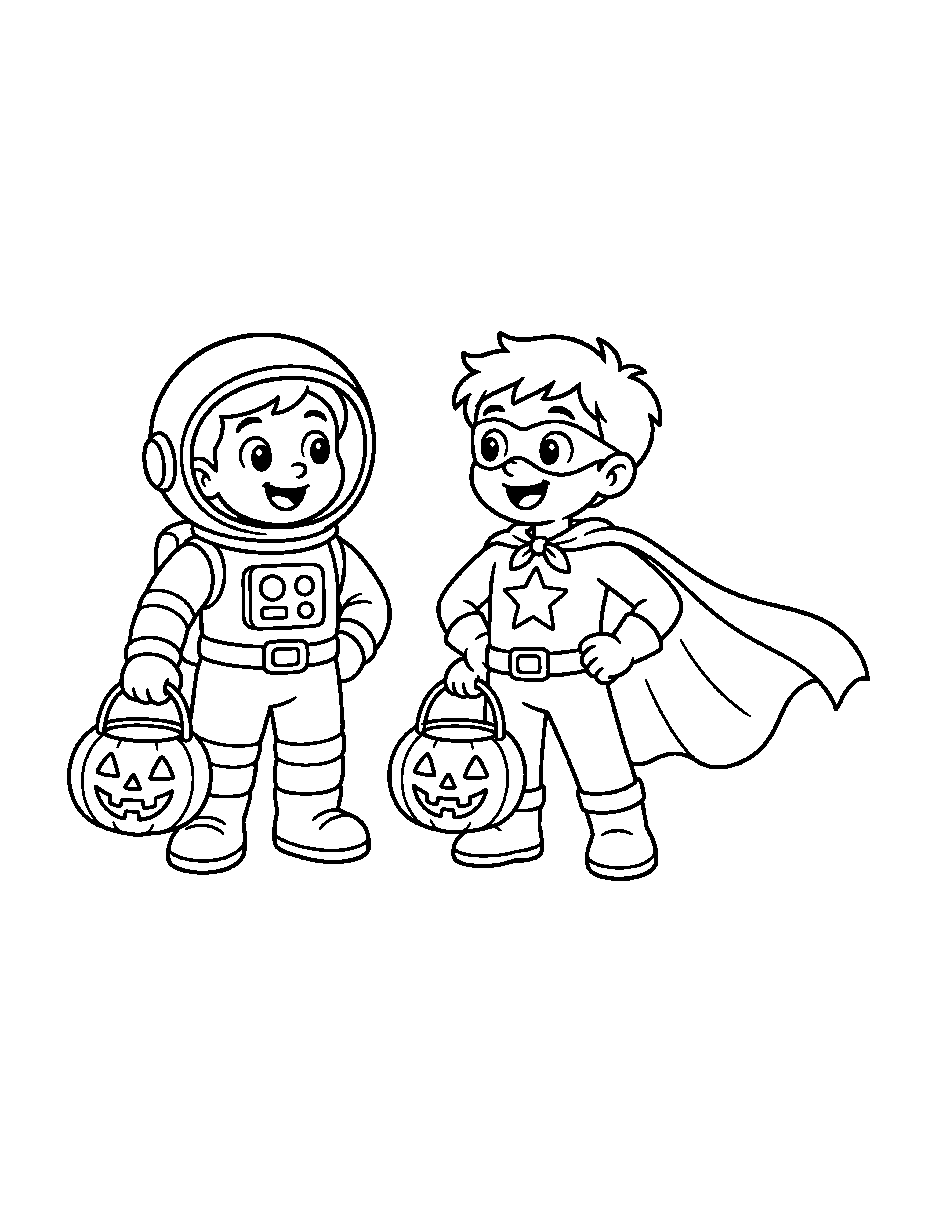 Trick-or-Treat Pals coloring page